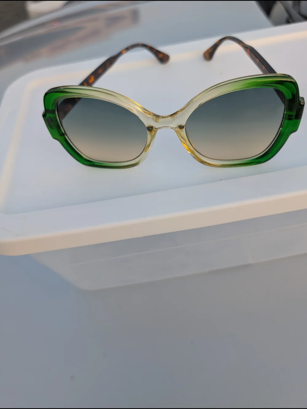 Green Ombre Cat-Eye Women's Sunglasses